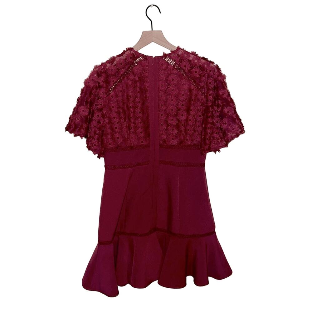 NWT ANTHROPOLOGIE KEEPSAKE Rosabelle mini dress in raspberry M - Picture 9 of 10